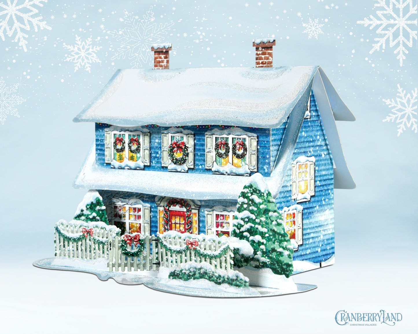 Aunt Berta's Blue House - Christmas Village House
