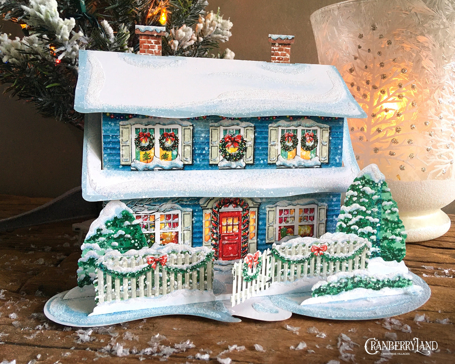 Aunt Berta's Blue House - Christmas Village House