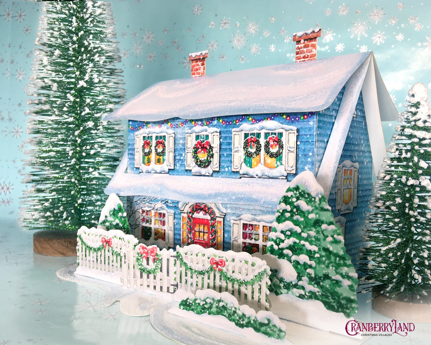 Aunt Berta's Blue House - Christmas Village House