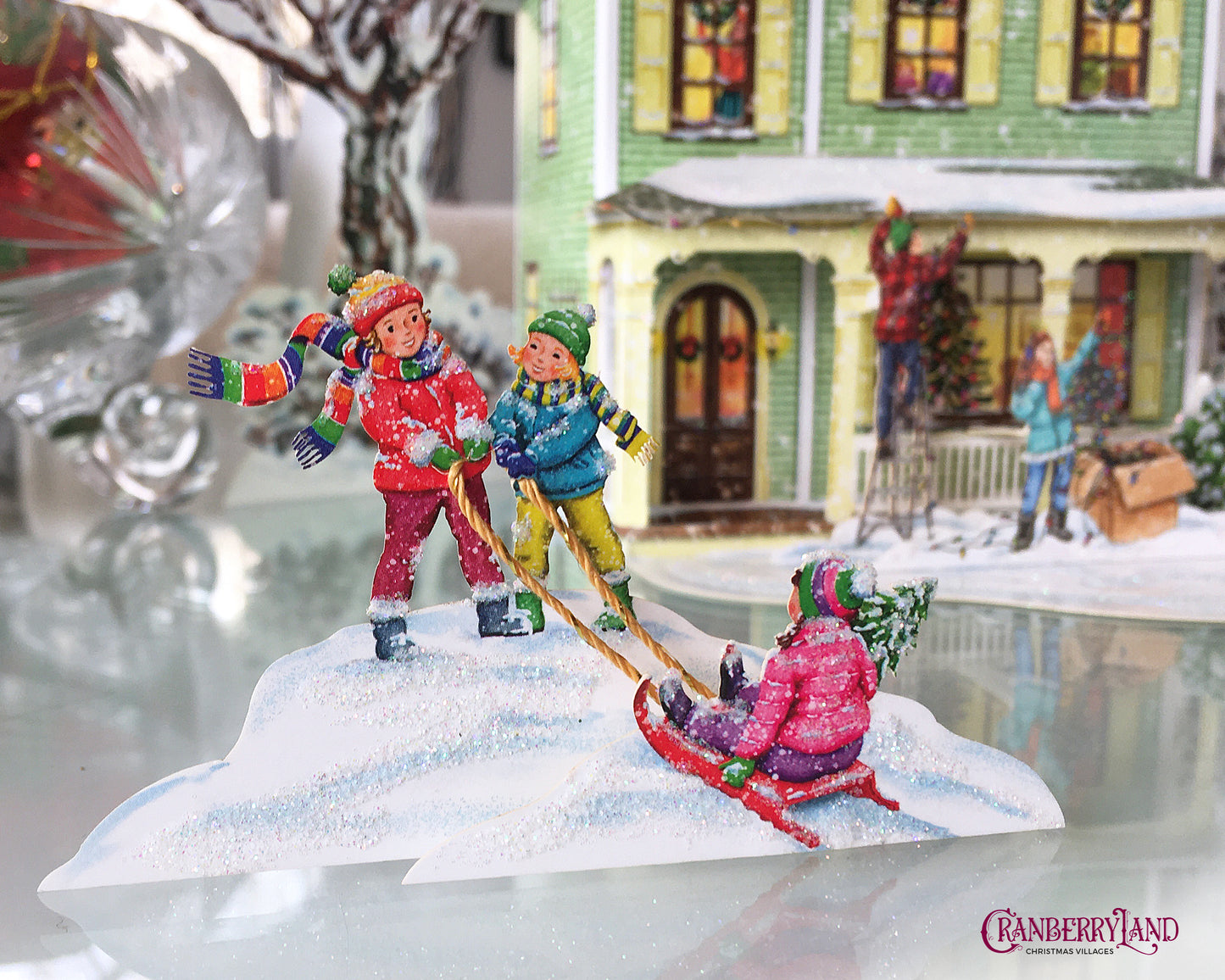4-piece set Let's Play Outside! - Christmas Village Decoration