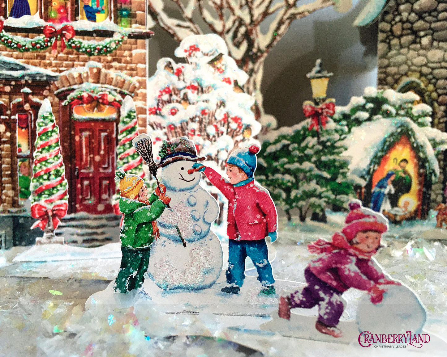 4-piece set Let's Play Outside! - Christmas Village Decoration