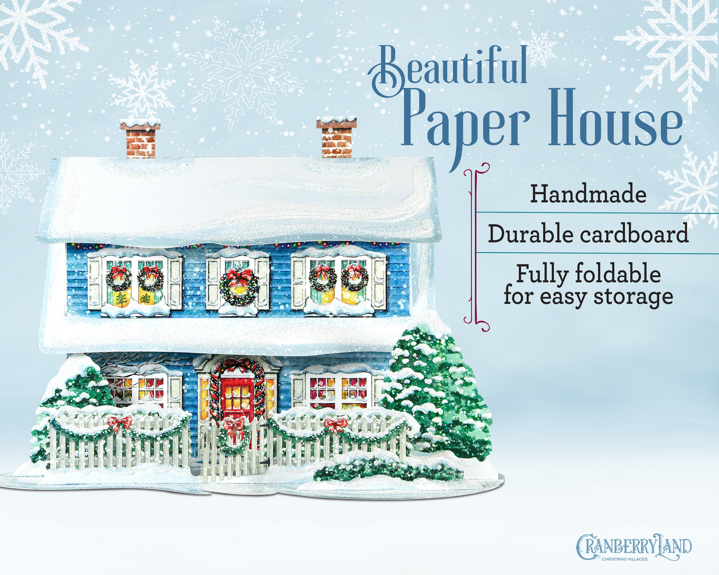 Aunt Berta's Blue House - Christmas Village Houses