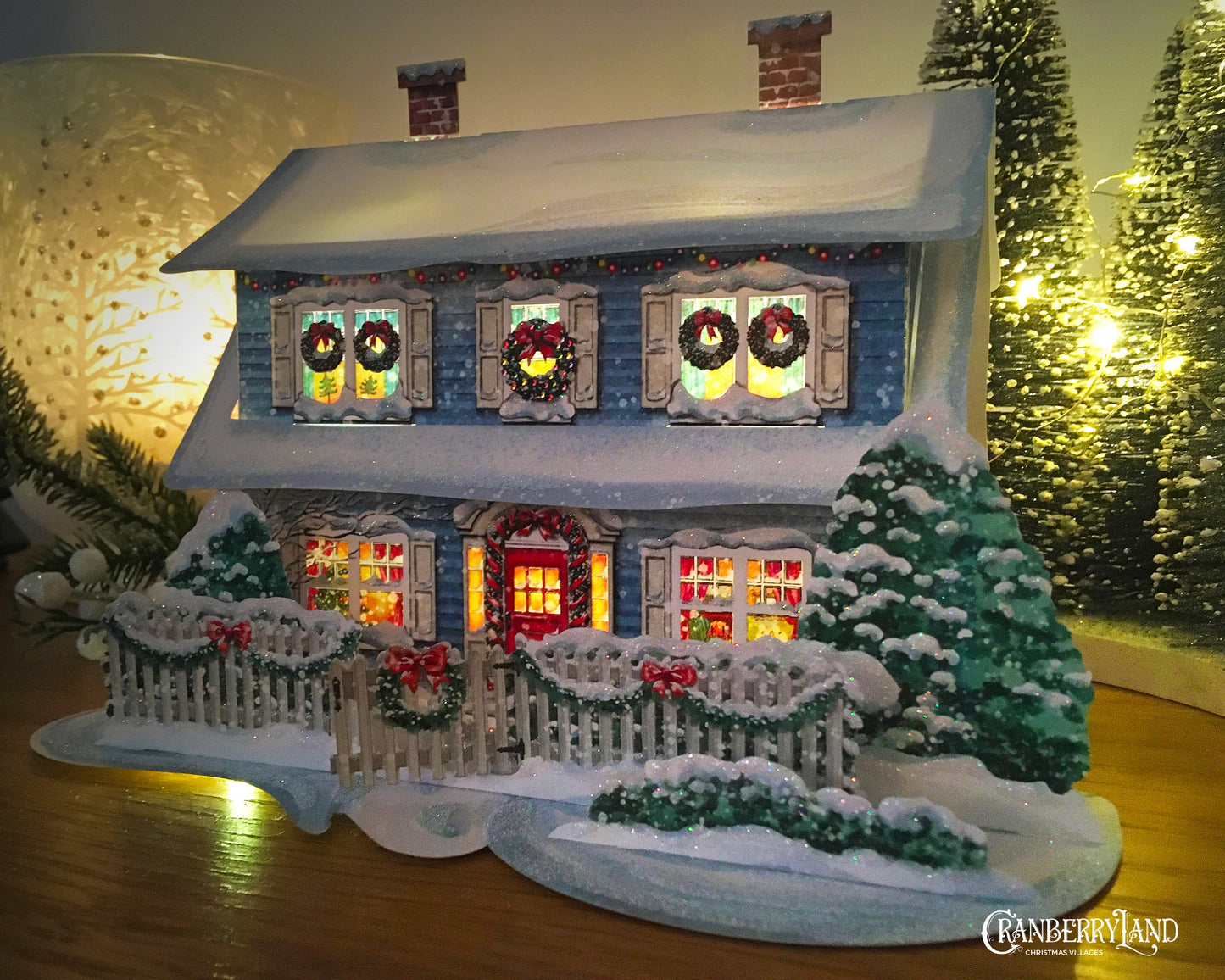 Aunt Berta's Blue House - Christmas Village Houses
