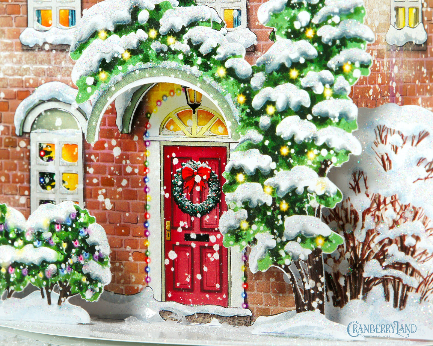 A painted Christmas village house - Green With Decor